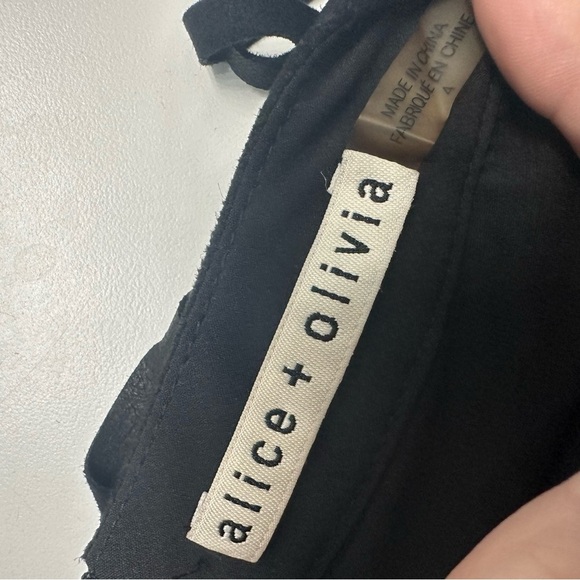 Alice + Olivia Skirt Mini Black Leather Fringe Tassels Western Boho Size 4 Small - Picture 5 of 6